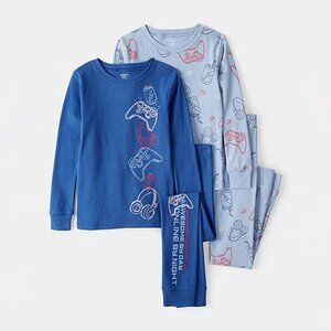 Carter's Boys Rib Round Neck Long Sleeve 4pc Pajama Sets - Blue - Size 5